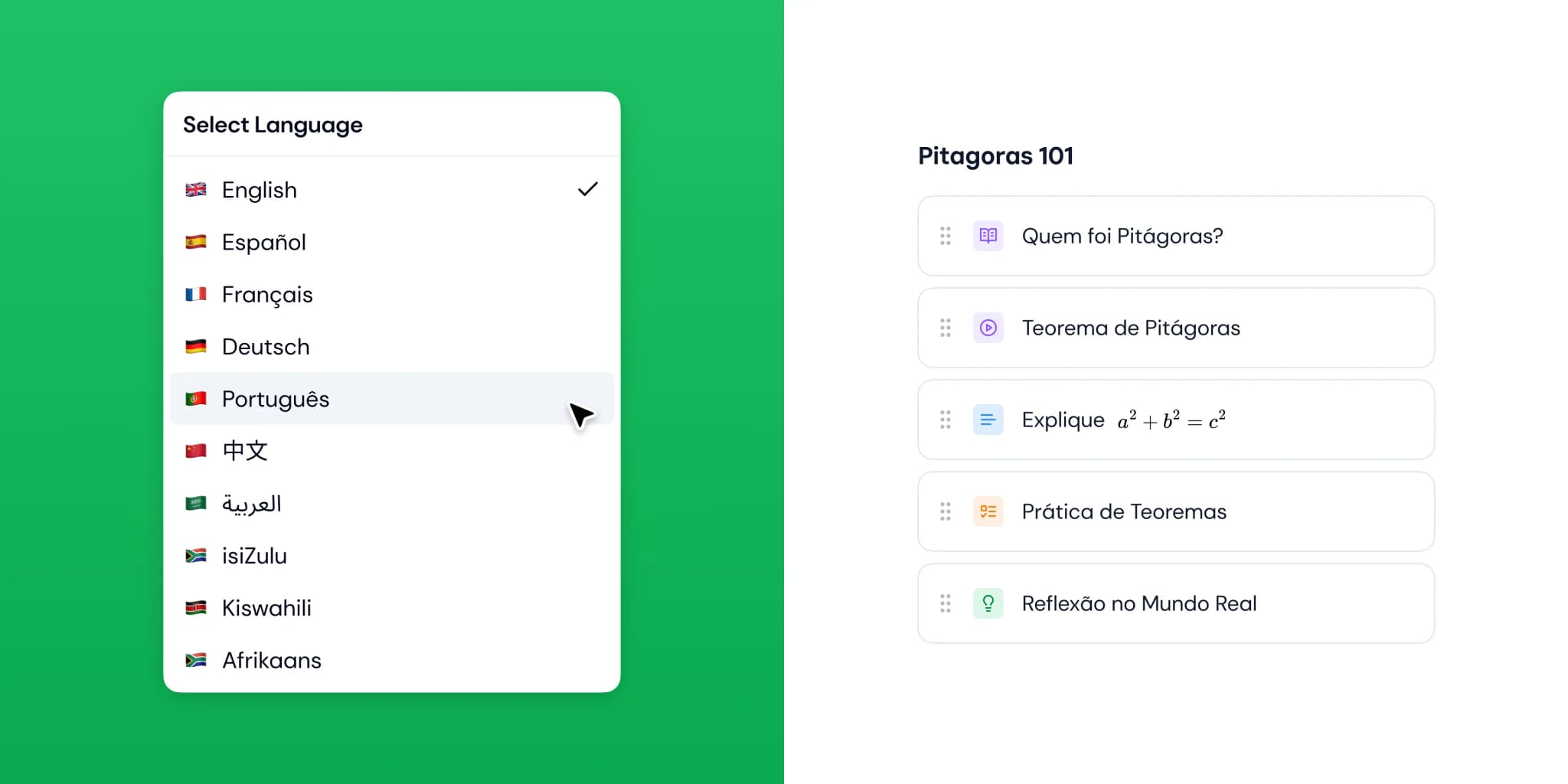 Translation features demo