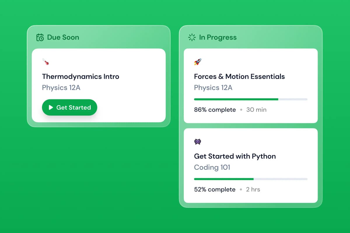 Student working through an interactive STEM learning pathway